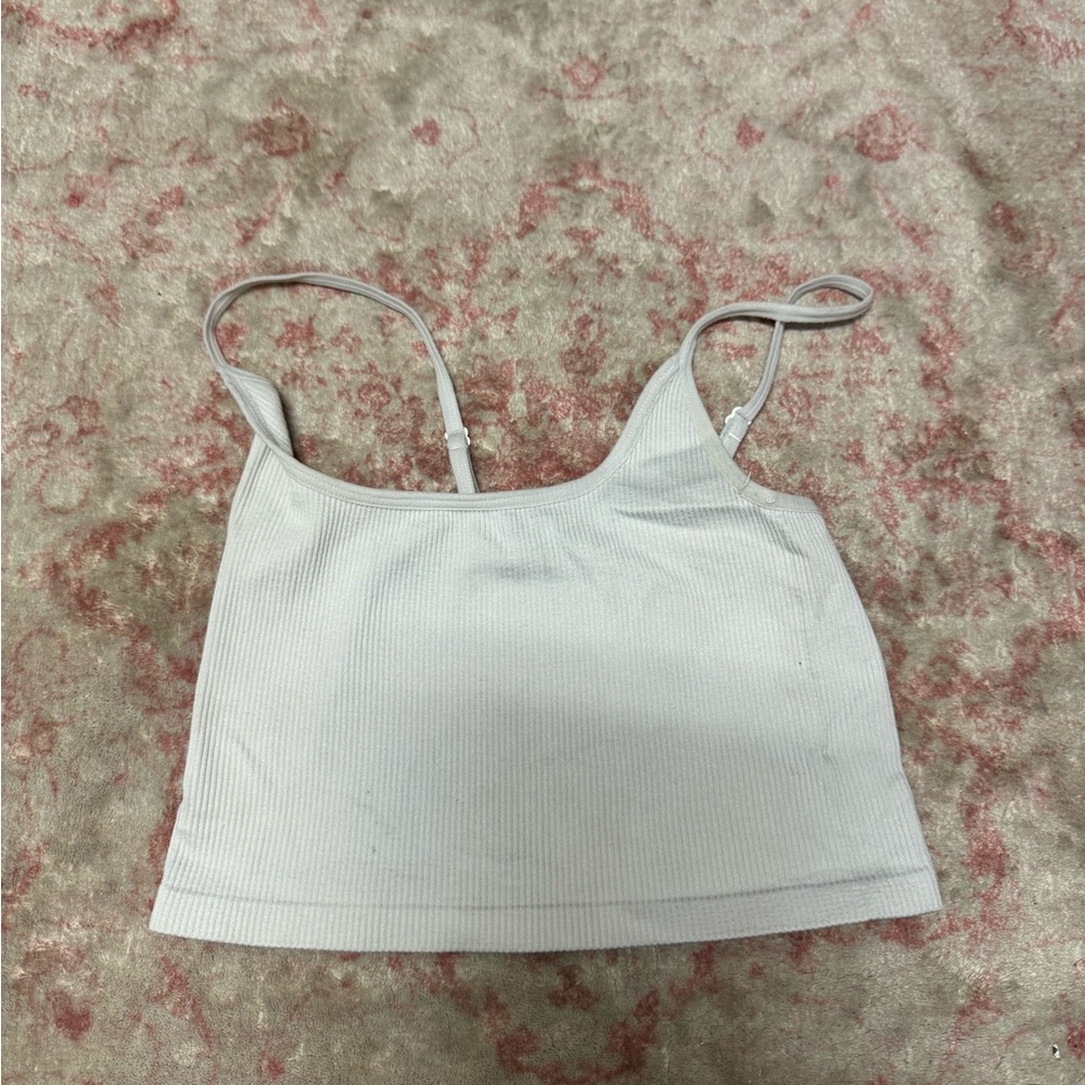 Women's White Ribbed Camisole